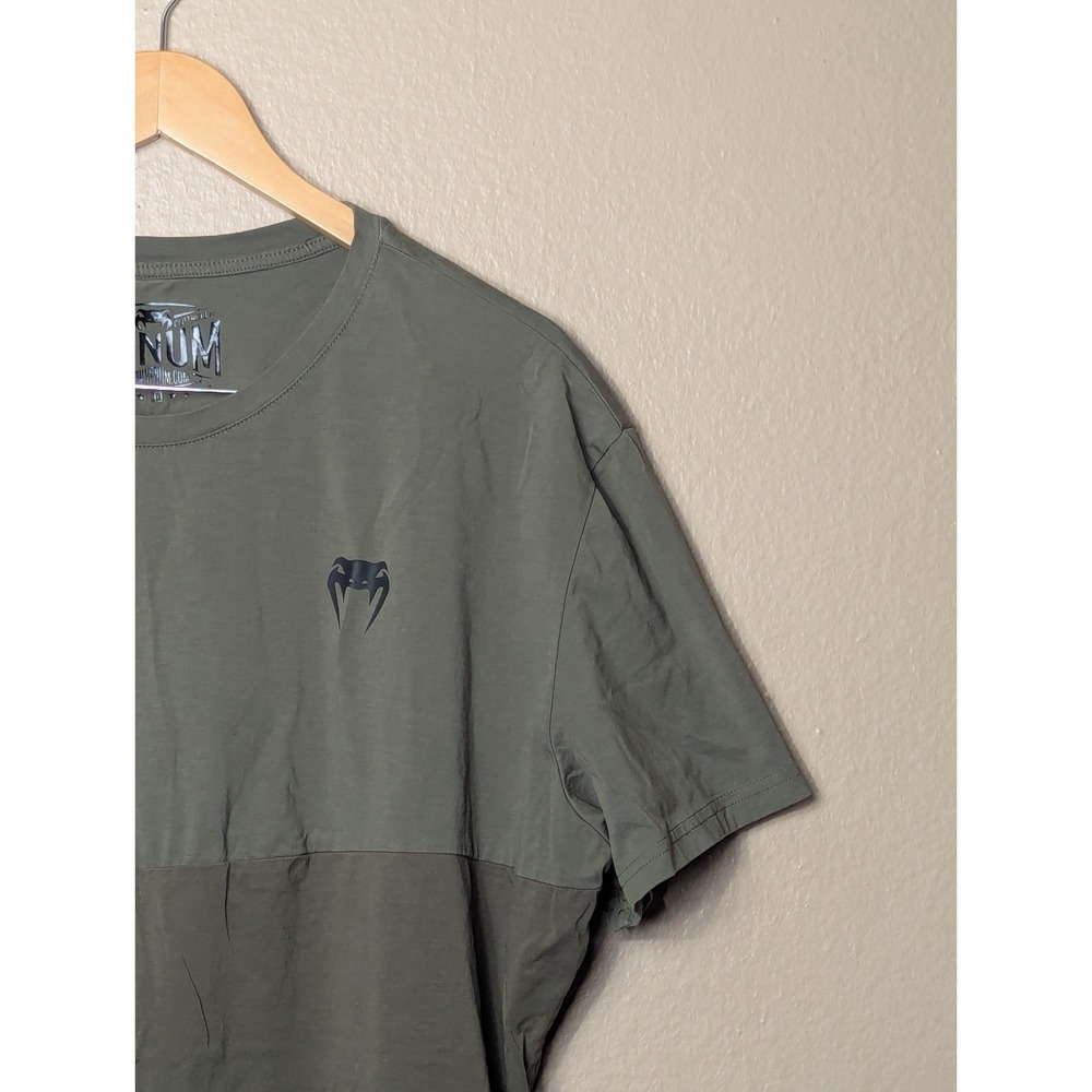 Venum Laser T-Shirt Mens XXL Olive Green Longline Side Zip Waterproof MMA - Picture 5 of 12